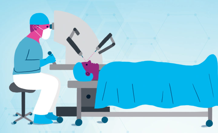 Illustration d'une opération avec intelligence artificielle, une des innovations en ophtalmologie