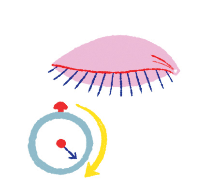 Icone œil fermé chronomètre pour les gouttes oculaires