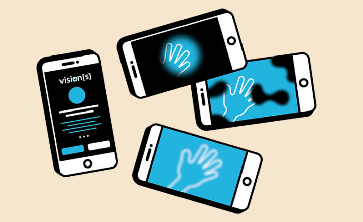 Visuel d'un téléphone pour illustrer l'application Visons