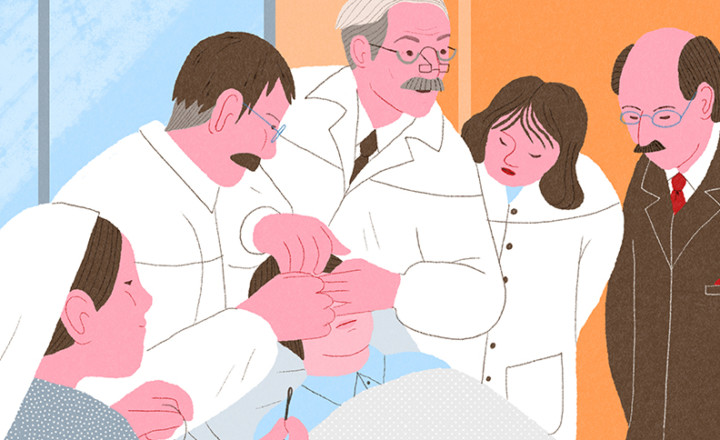 Illustration d'un médecin en consultation