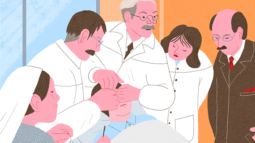 Illustration d'un médecin en consultation