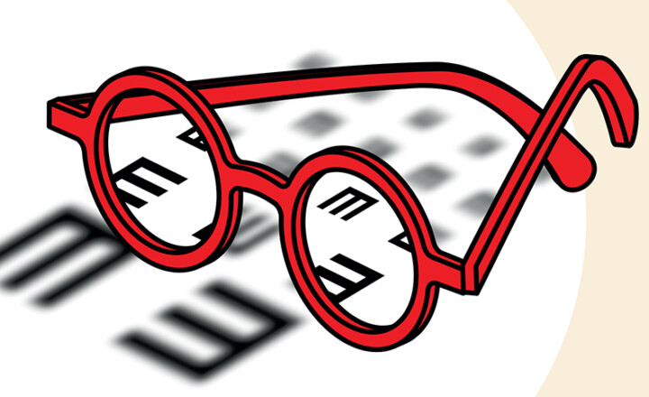 Illustration d'une paire de lunettes avec des verres correcteurs.