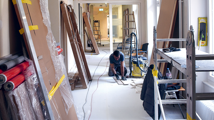 Photo des travaux dans le bâtiment Recordon.