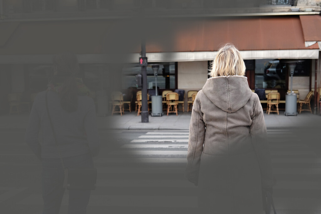 Évolution de la vision d’une personne atteinte de glaucome.