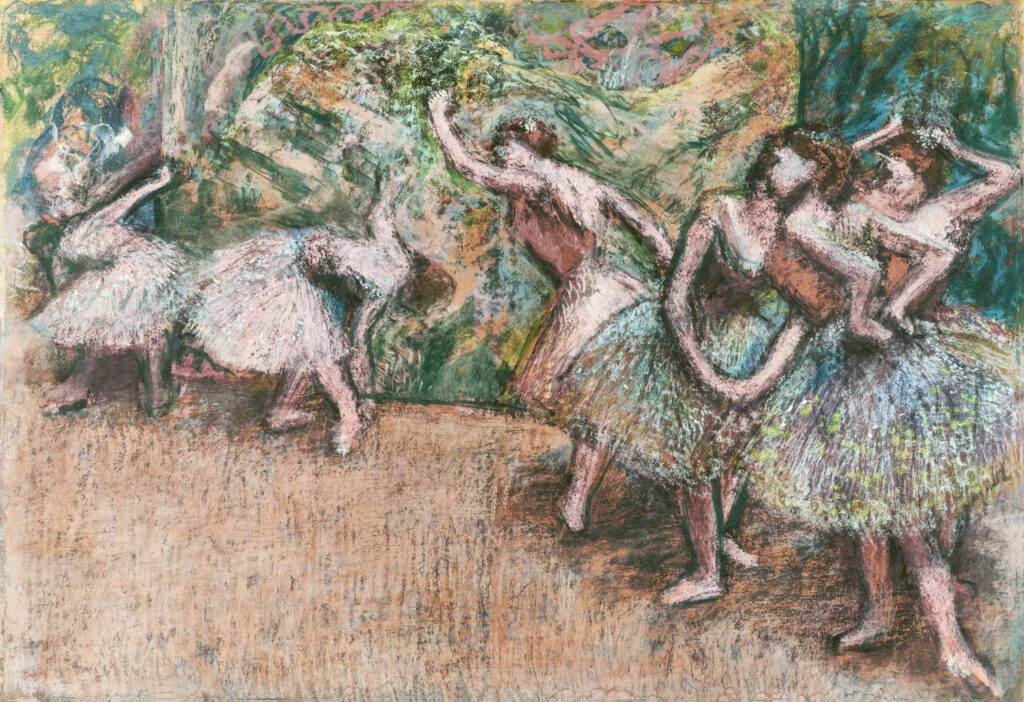 Peinture de Edgar Degas, Scène de ballet, vers 1907