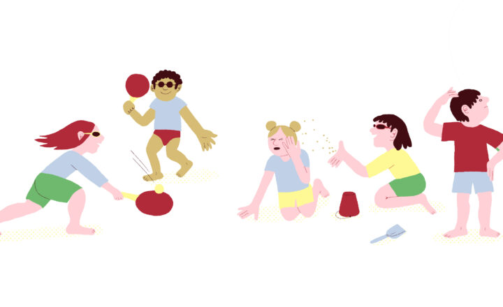 Illustration d'enfants jouant dehors